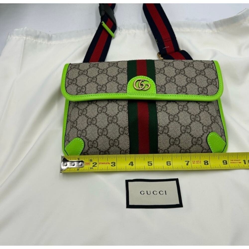 Women's Gucci GG Supreme OPHIDIA belt bag adjustable 80 cm made in Italy - Picture 3 of 10
